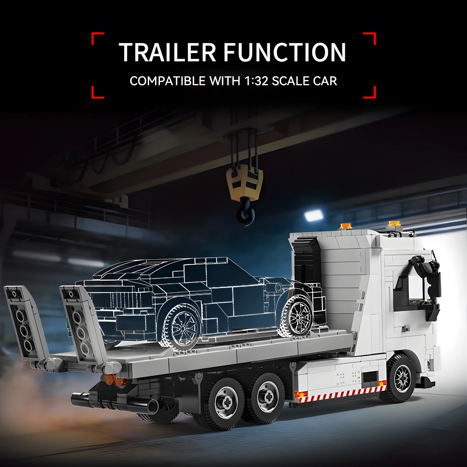 FH-16 중형 견인 트럭 블록, 1:32 스케일 자동차 모델과 호환되는 중형 트럭 운전실. 완벽한 발렌타인데이 선물