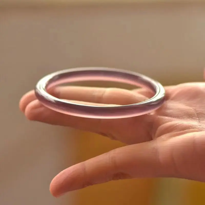 سوار العقيق العقيق النضرة ، جلجل إمبرالي أرجواني عالي الجليد ، سوار دائري صغير رقيق طبيعي جليدي