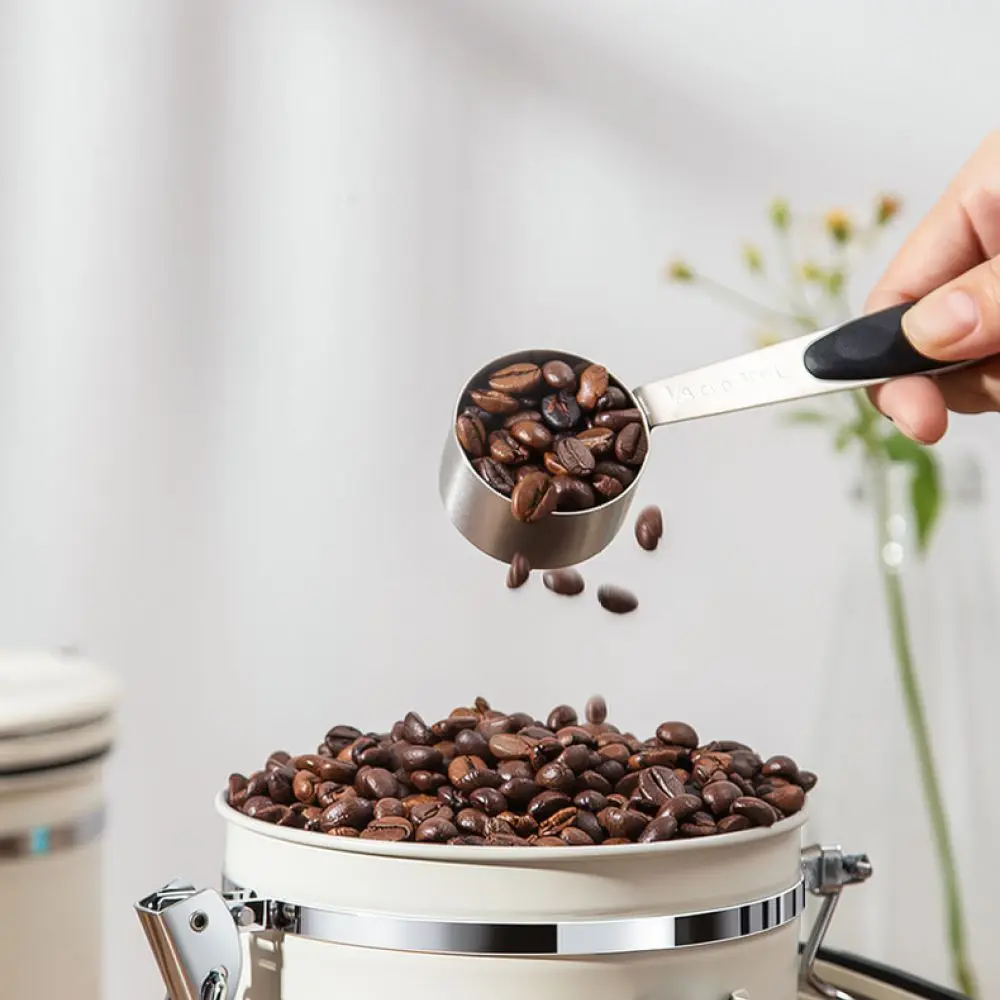 Modern Stainless Steel Coffee Canister Airtight Jar With CO2 Valve Visual Window For Fresh Roasted Bean Keeper