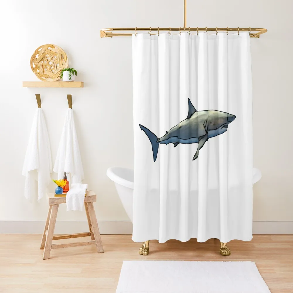 

Great White Shark Shower Curtain Shower Curtains For Bathrooms