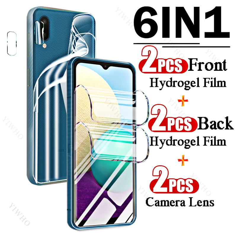 Film hydrogel 9 en 1 pour Samsung Galaxy A02, couverture complète avant et arrière, protecteurs d'écran d'empreintes digitales pour Samsung A02, objectif de caméra HD