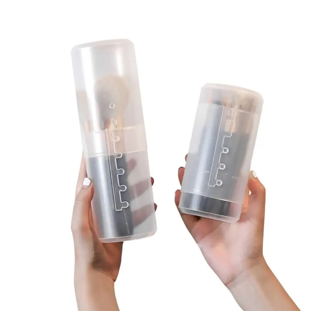 ポータブル透明化粧ブラシホルダー、高さ調節可能、格納式防塵、トイレボックス、蓋付きデスクトップ、文房具ボックス