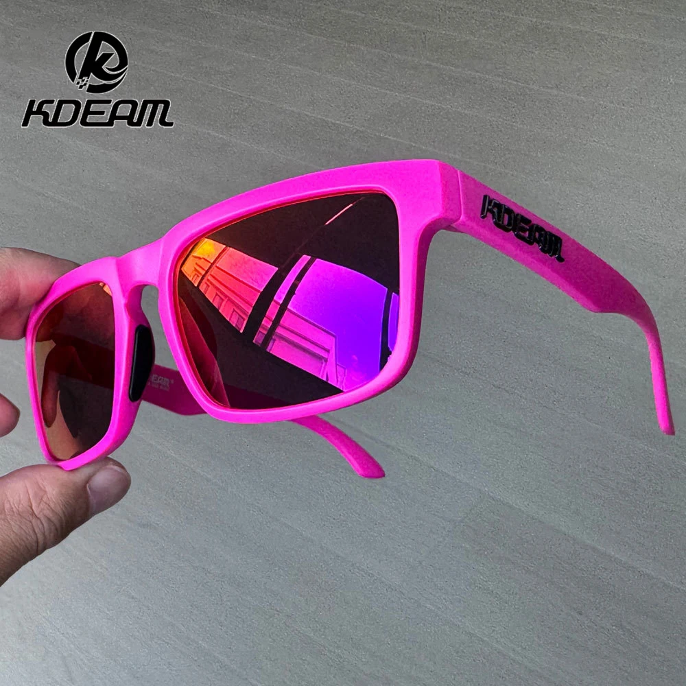 

KDEAM Brand's Latest Style High Quality Square Sunglasses Men Women Driving Polarized Glasses Reflective Coating Colorful Lens