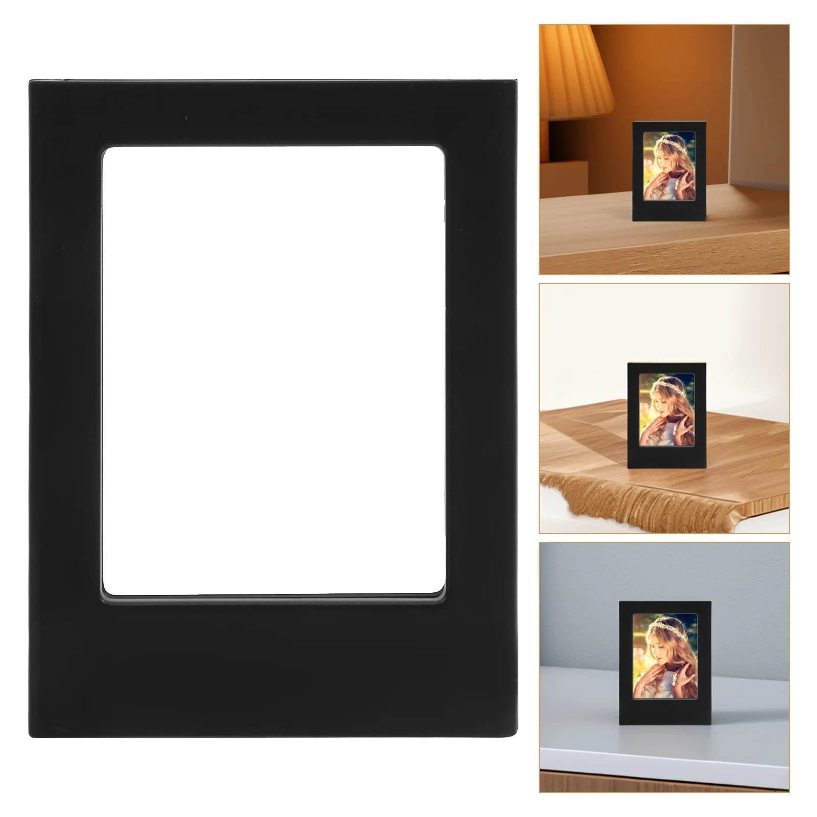

3 PCS Inch Photo Frame Fridge Magnetic Frames for Acrylic Picture Black Display