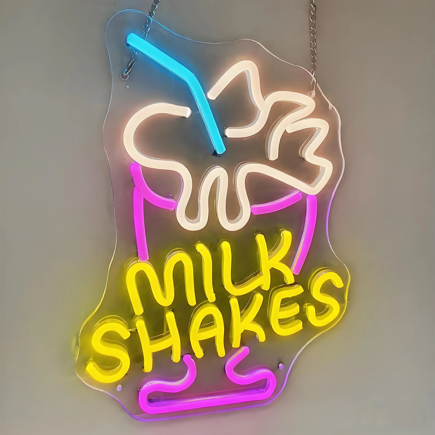 علامات باعثة للضوء النيون على شكل شاي الحليب LED، لوحات لافتات على شكل ضوء نيون أكريليك إبداعي