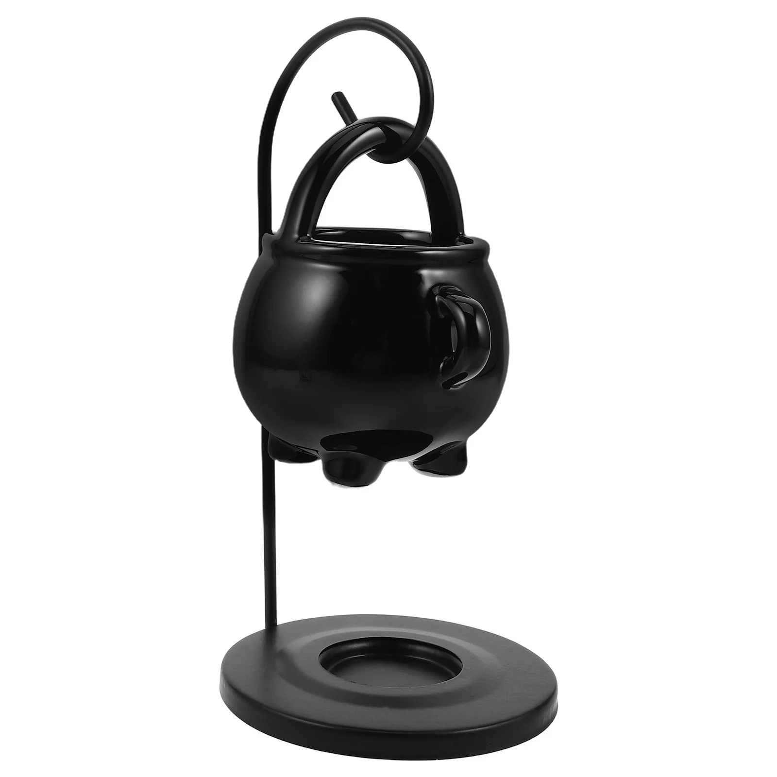 

Hanging Cauldron Aromatherapy Oil Diffuser Black Halloween Wax Melt Burner Spooky Essential Oil Burner for Home Decoration
