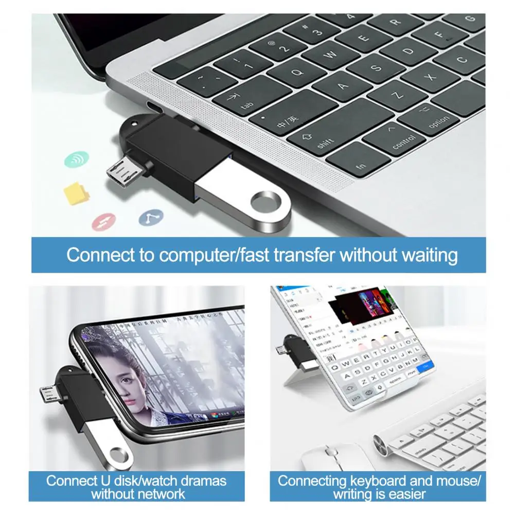 Mini convertidor Otg de alta velocidad, adaptador de tarjeta Universal, tamaño compacto, SIN controlador, lector de tarjetas Usb tipo c para conversión Otg portátil