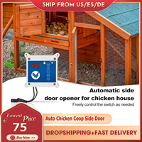 Automatic Chicken Coop Door Side Opener Timer Adjustable Light Sensor Rainproof Outdoor Solar Panel Connection Infrare Sensor