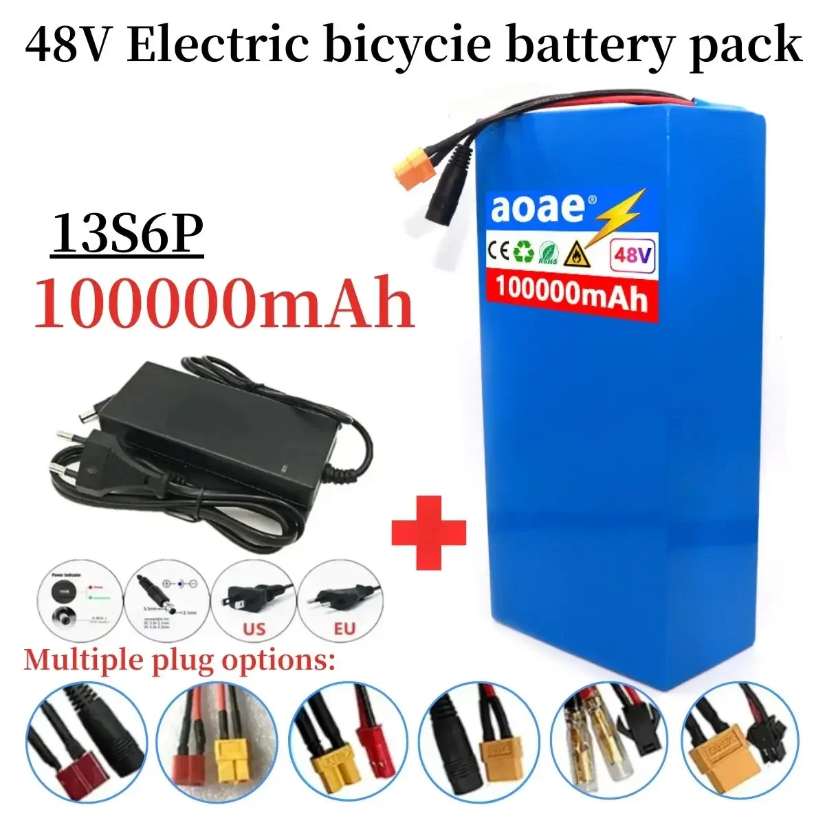 New Original 48V 100ah 13s6p Lithium Battery Pack 48v 100000mAh 2000W Citycoco Motorized Scooter Batteries Built in 50A BMS