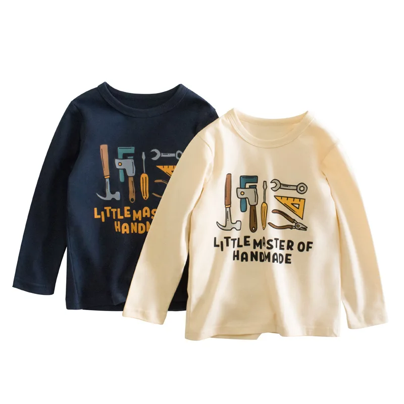 

Han children's clothing wholesale 2023 autumn render unlined upper garment of children's long sleeve T-shirt baby clothes