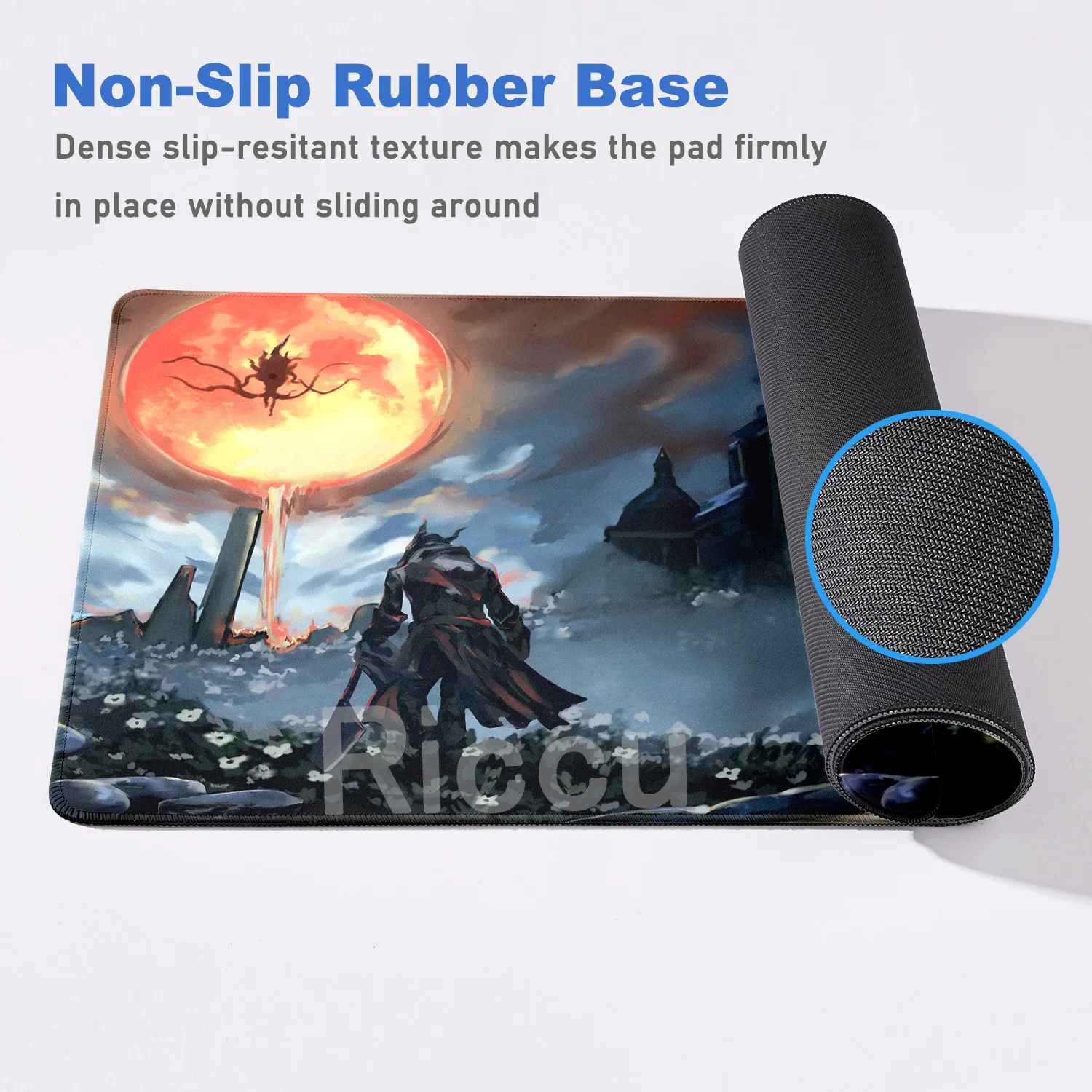 Imagem -05 - Grande Tamanho Gaming Mousepad com Sutura Bordas Mousepad para pc Tapete Teclado Xxl Desktop Gamer Computador Deskmat Non-slip Bloodborne Gamer