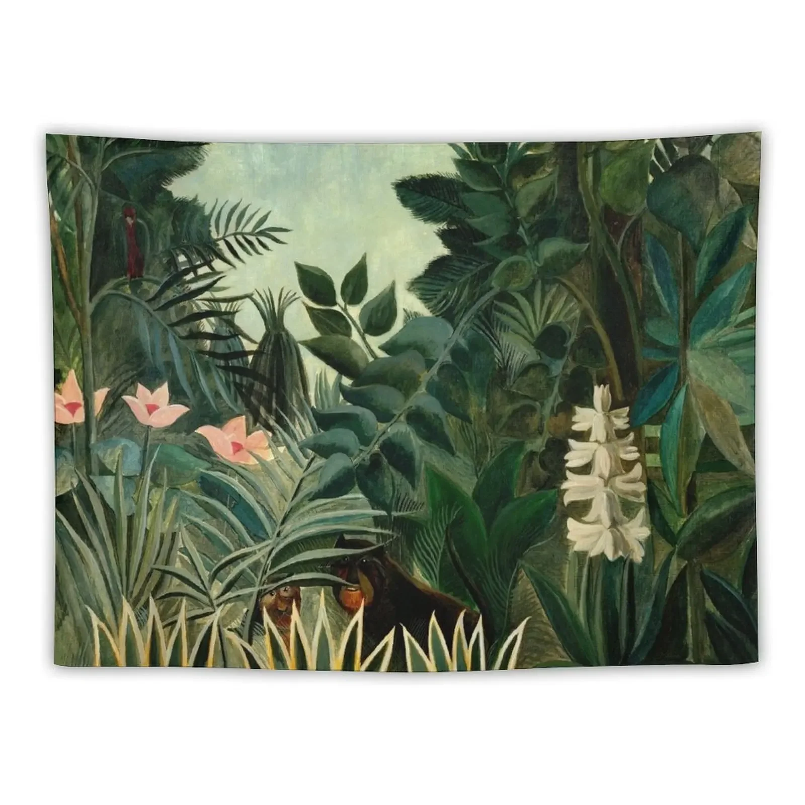 

The Equatorial Jungle - Henri Rousseau Tapestry Funny Carpet Wall Wall Coverings Decoration For Bedroom Tapestry