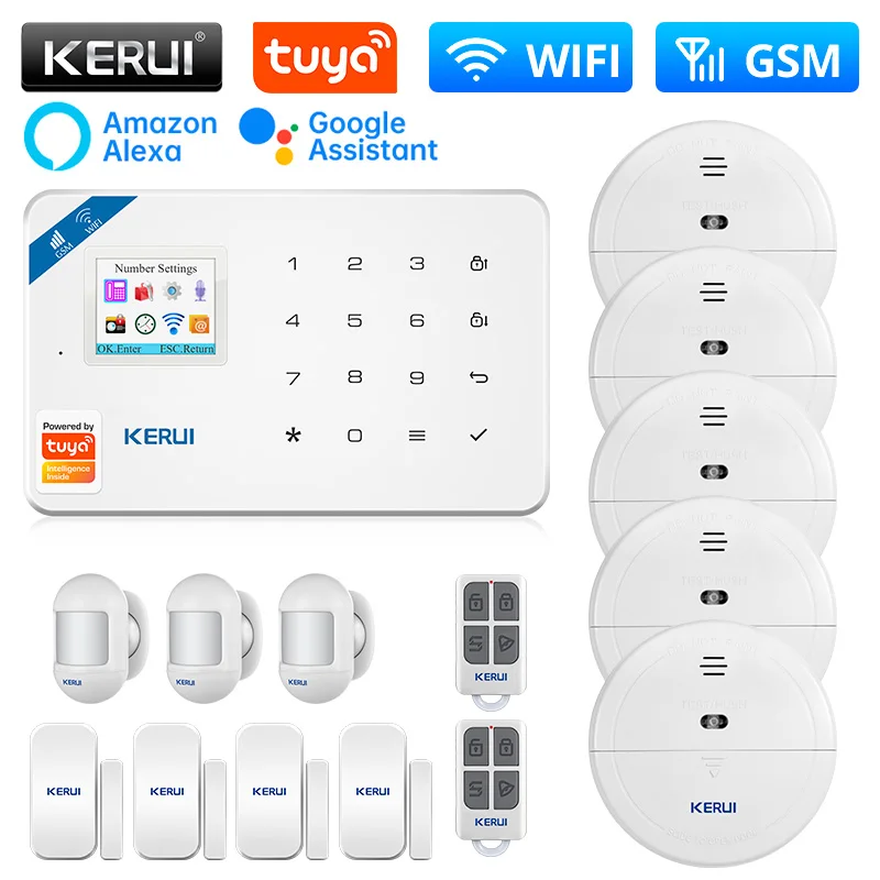 

KERUI W181 Alarm System for Home Burglar WIFI GSM Central Unit Alarm Panel Smart Life APP Control with Motion Sensor Detector