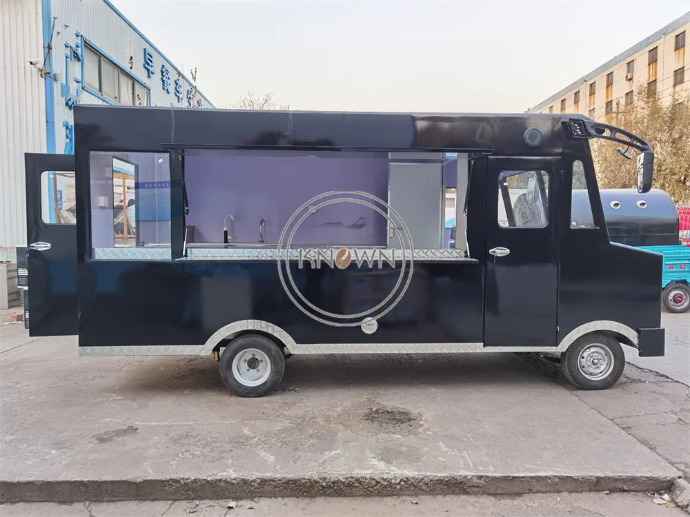 Street Electric Food Truck Van Mobile Coffee Pizza Trailer Concession Food Cart Custom Fully Equipments