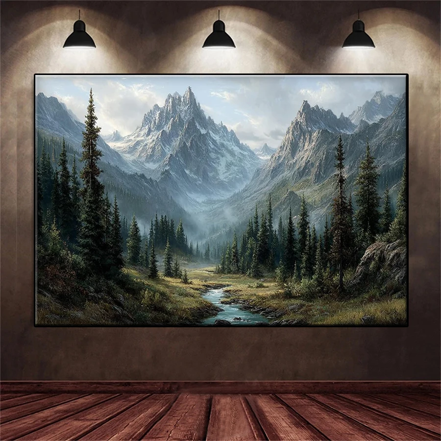 DIY Diamond Painting Kit New Mountain Forest Stream Landscape Diamond Mosaic Full Drill Embroidery Handmade Hobby