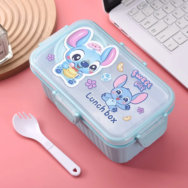 1 قطعة شبكة كرتونية مزدوجة الانقسام مع وعاء الحساء صندوق الغداء ضوء بينتو صندوق الغداء صندوق الغداء #1