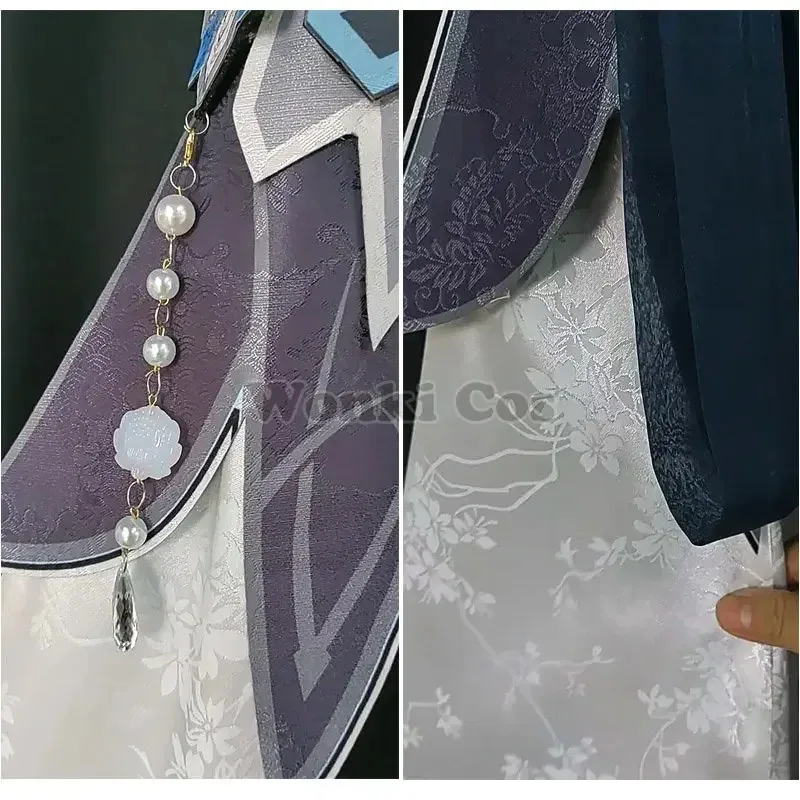 Guizhong Cosplay Costume Dress Long Wig Hair Game Impact Liyue Gui Zhong Costumes for Women Party Outfits with Headwear