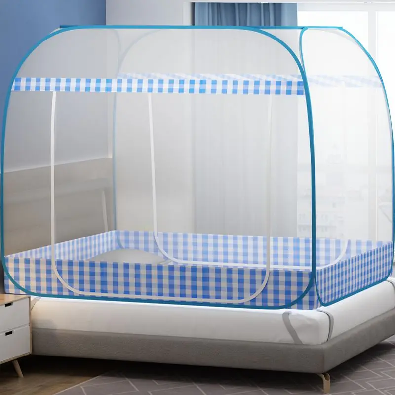New Installation Free Mongolian Yurt Mosquito Net Summer Double Door Full Bottom Mosquito Net Bedroom Double Bed Mosquito Net