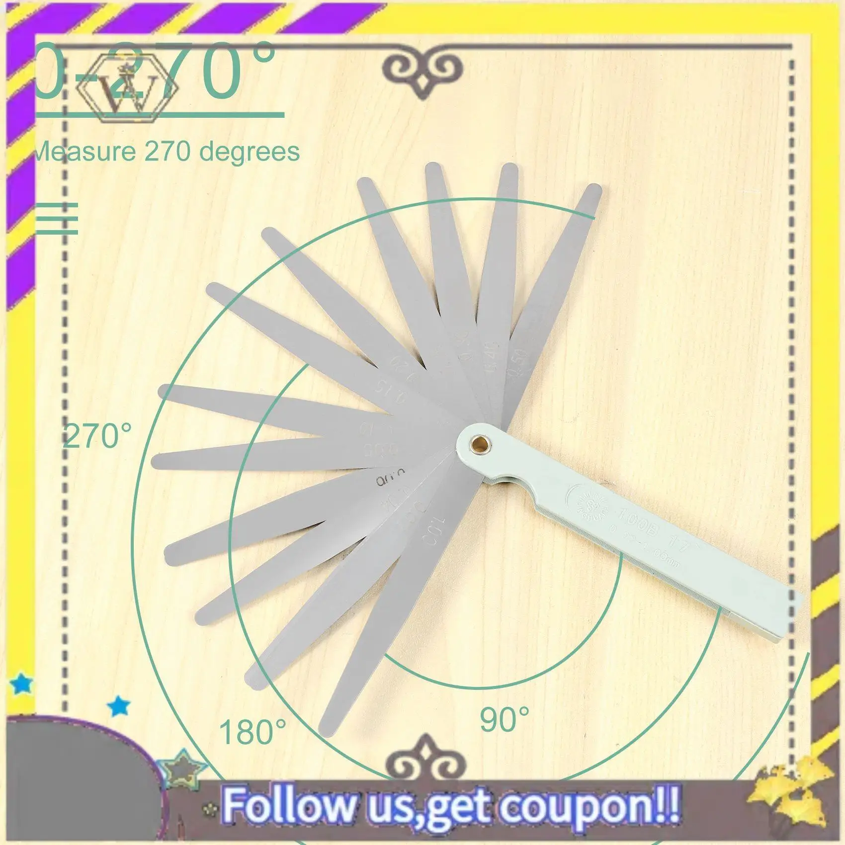 New SODIAL(R) Silver Tone Metal Metric Gap Thickness Feeler Gauge Blades 0.02-1Mm Tool
