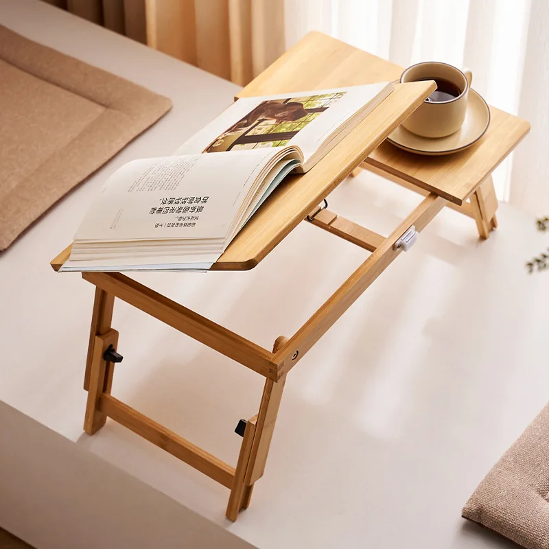 Installation-free folding bed upper table solid wood computer table bedroom home study table notebook bay window bed small table