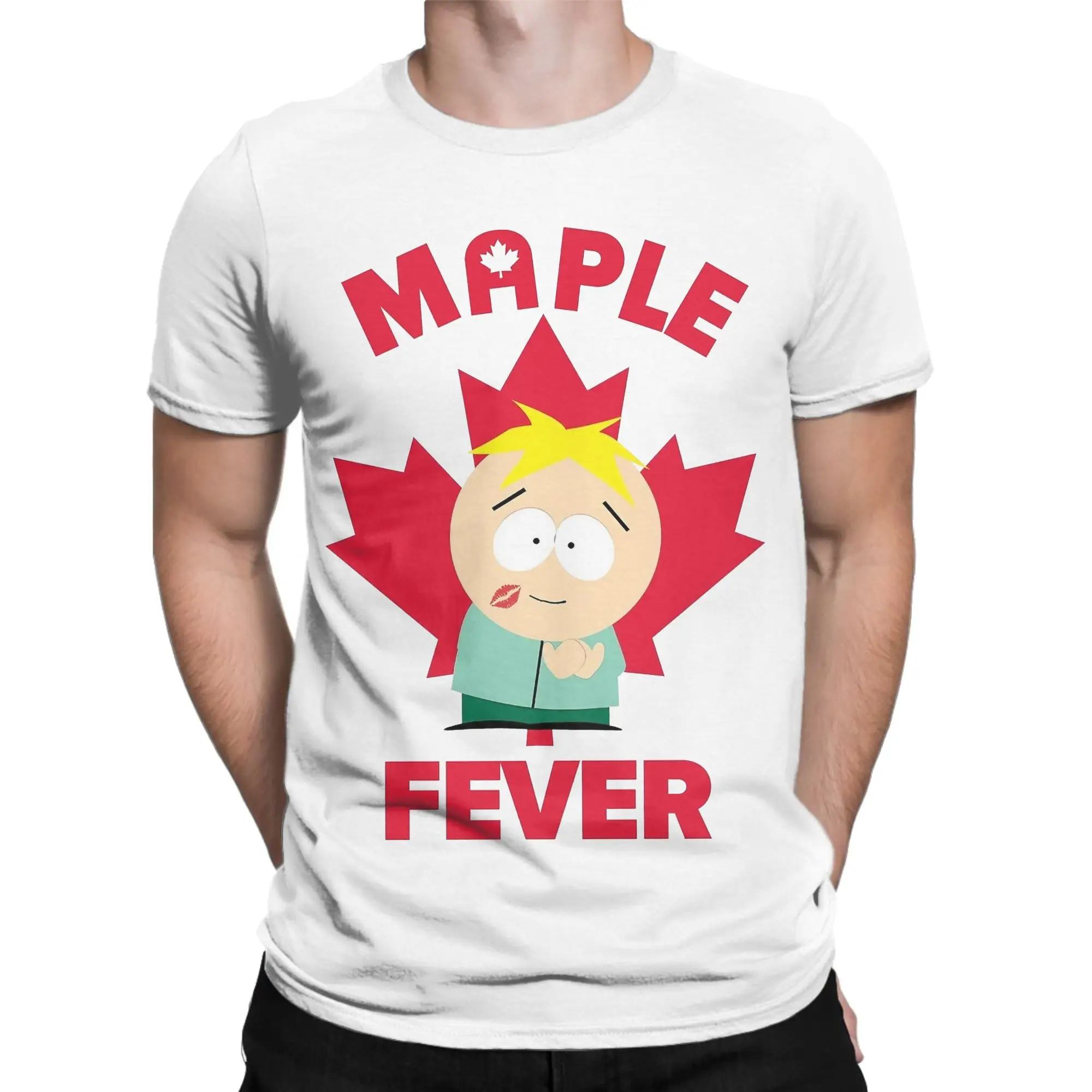 Cool Southparks  T-Shirt Men Women Crewneck Cotton T Shirts Butters Maple Fever Short Sleeve Tee Shirt Plus Size Clothes