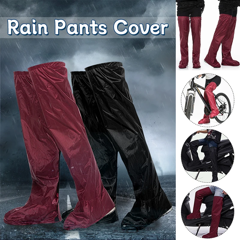 PVC Waterproof Knee Length Rain Pants Leg Cover Men Women Outdoor Hiking Camping Riding Waterproof Wading Pants Shoes Covers