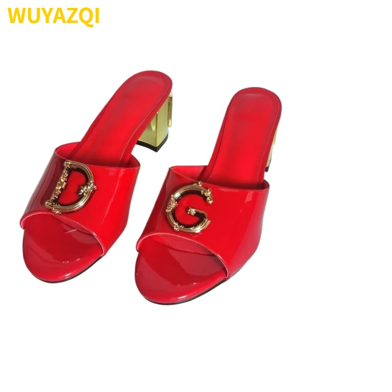 

WUYAZQI модные женские тапочки, крутые тапочки большого размера, повседневные женские сандалии на грубом каблуке