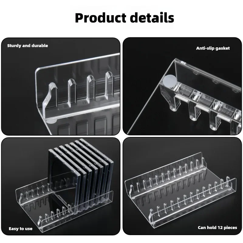 Acrylic CDs Case Organizers Transparents Stand Holder for 12 CDs Efficient Storage