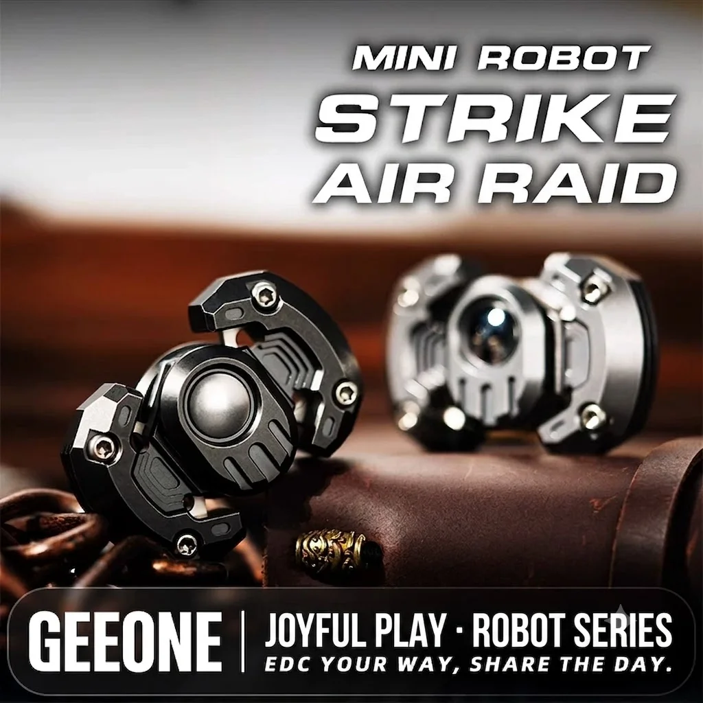 Play Wulezhi Air Raid Robot Series Minimalist Mechanical Metal Fidget Spinner EDC Stress Relief Finger Play Collectible Toy