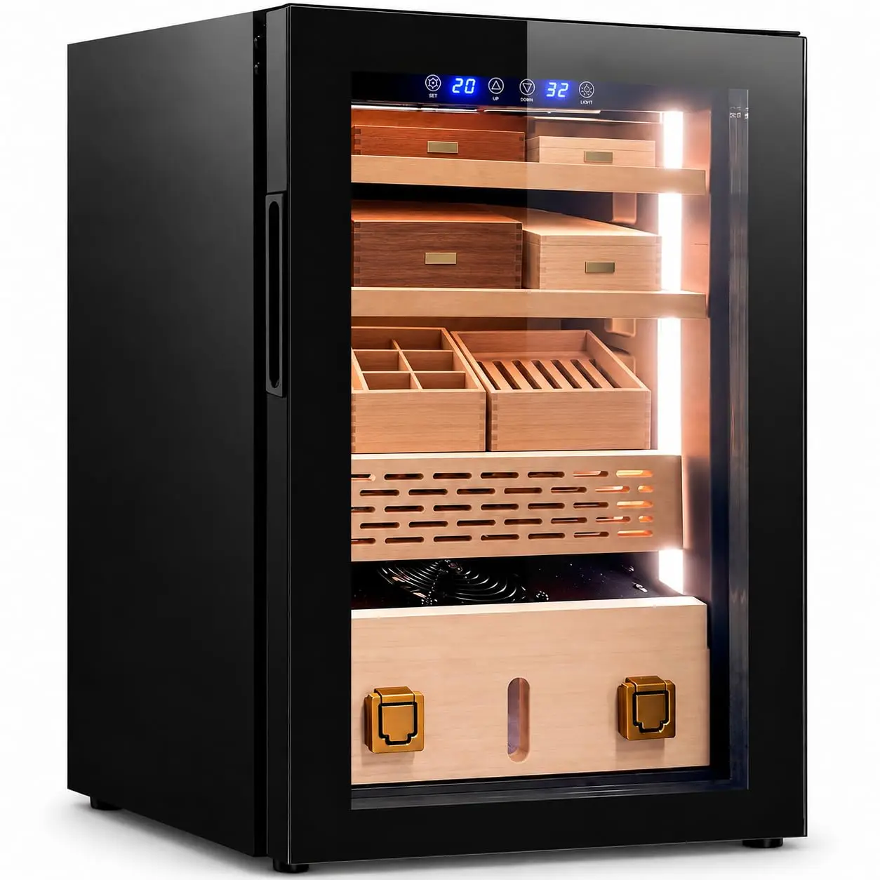 70L Climate Controlled Cabinet with Cedar Shelves, Temp & Humidity Control, Customized