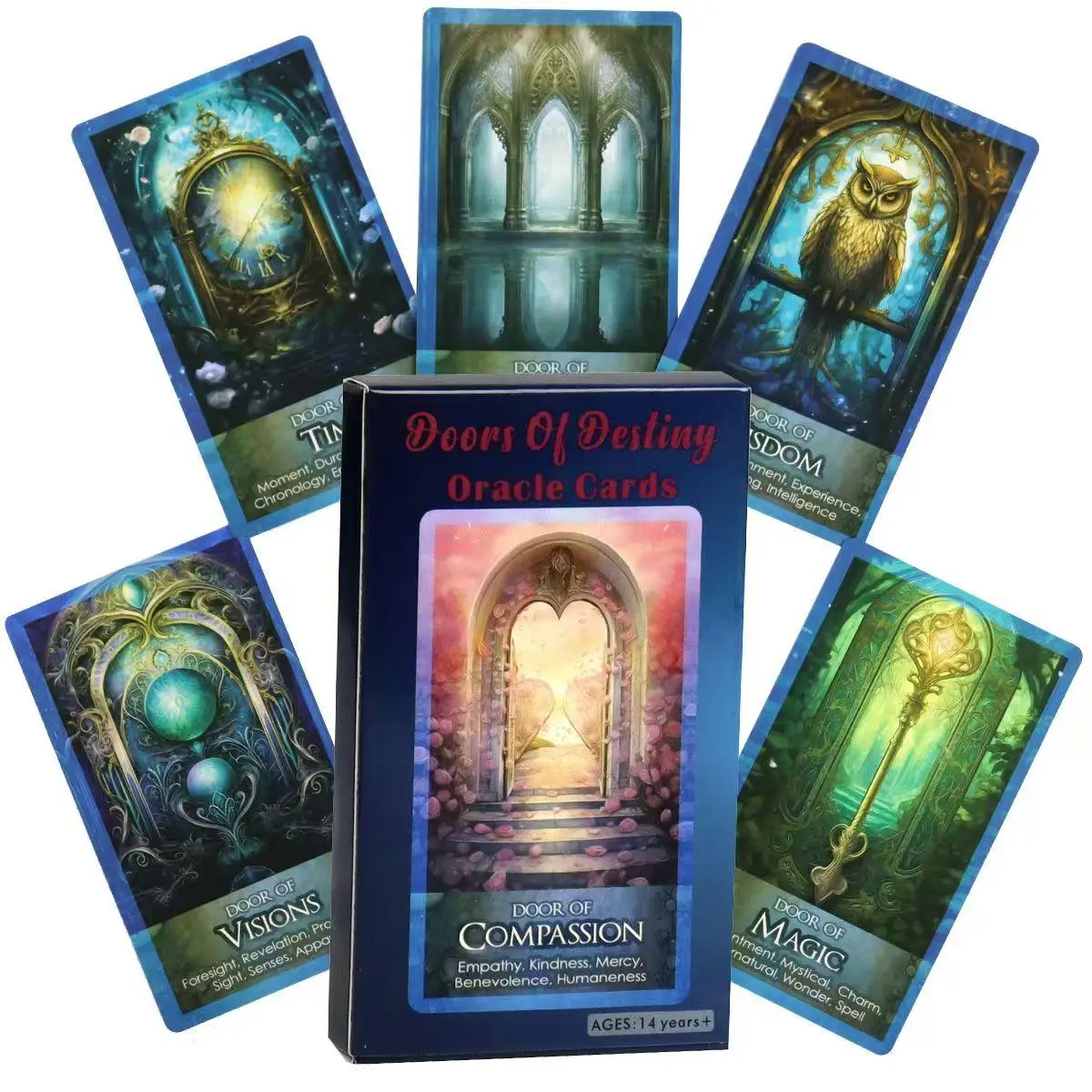 Doors of Destiny 10.3*6ซม. Oracle Deck 32-Card Tarot-Inspired Oracle Set