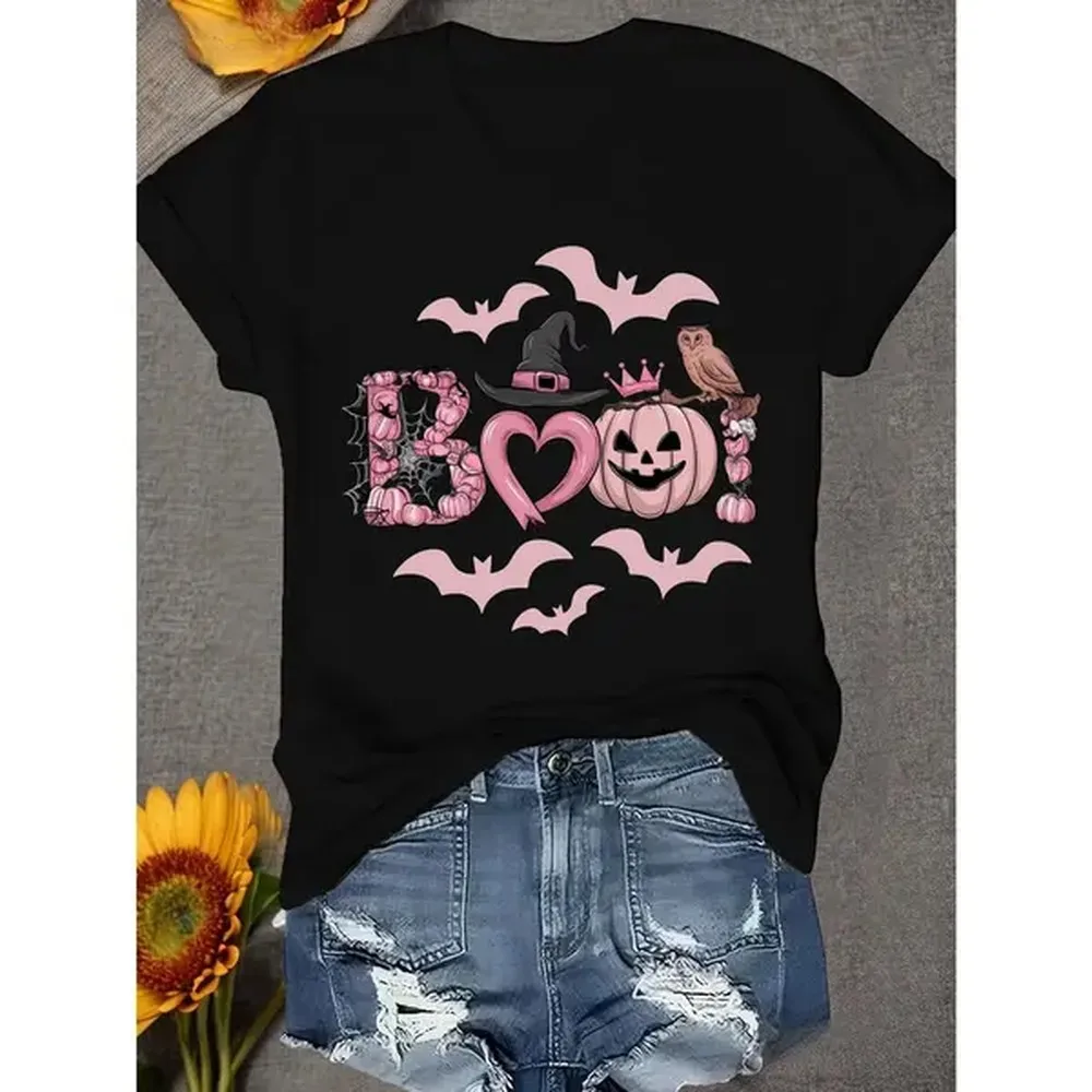 [100% Cotton] Spooky - Chic Tee For Halloween: Adorable 
