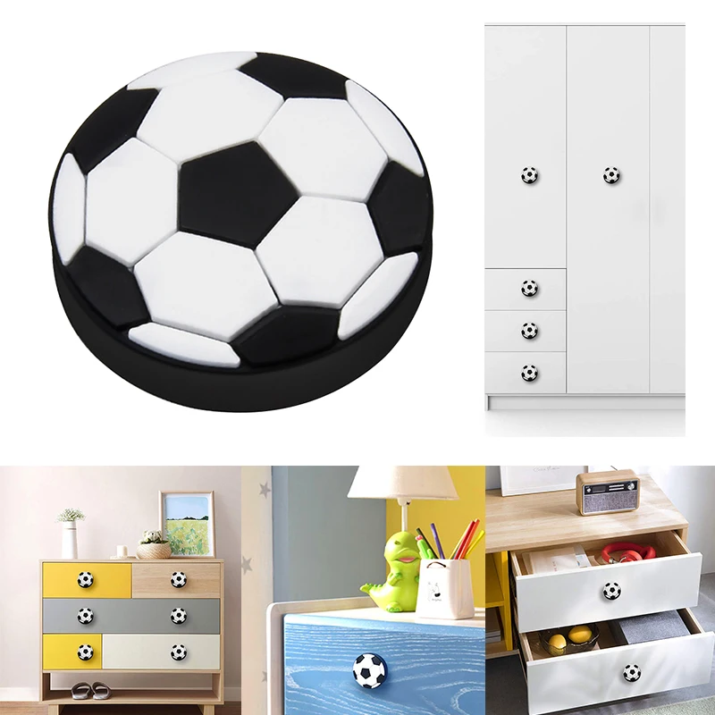 Drawer Knobs Door Knobs Kids Soft Drawer Knobs Handles Cute Football Shape Knobs For Children Room Cupboard Drawer Wardrobe