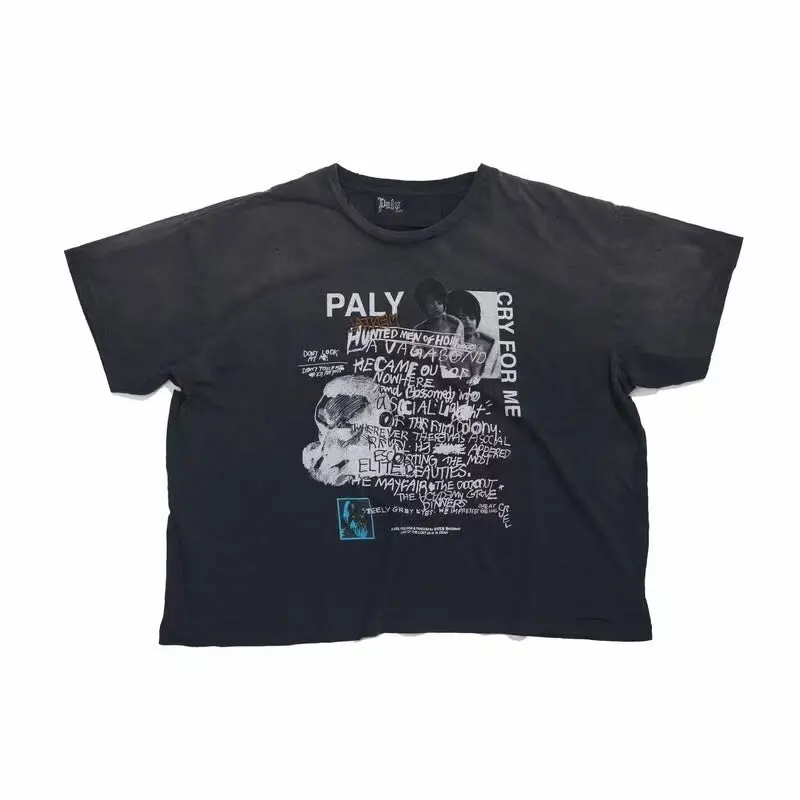 

Paly Hollywood 26FW "Black Dennis" Graffiti Wash Old Short Sleeve T-Shirt