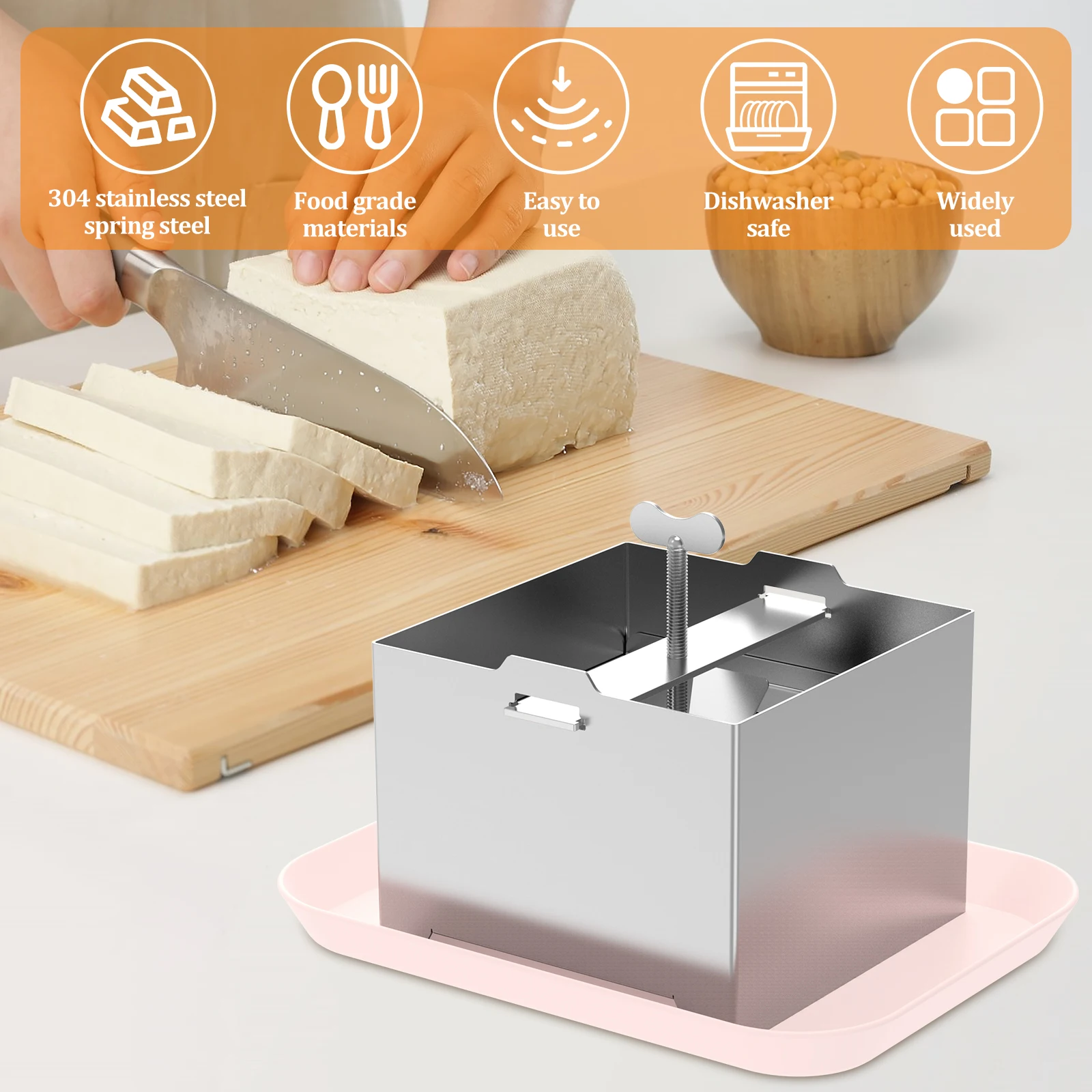 Tofu Press Mould Cheese Making Molds Food Grade Stainless Steel Tofu Maker Press Mold Kit Homemade Tofu Mold Kitchen Tool Set