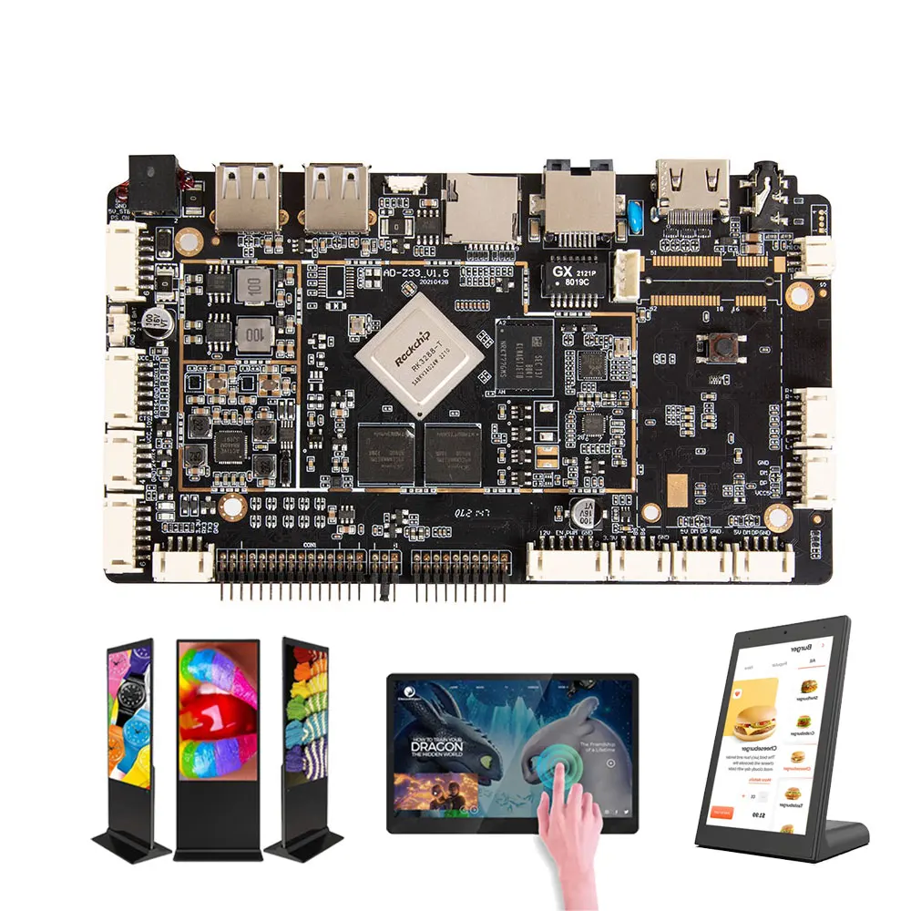 Digital Signage Kiosk Lvds 12V Rk 3288 3566 3568 3588 3399 Android Arm Mother Board
