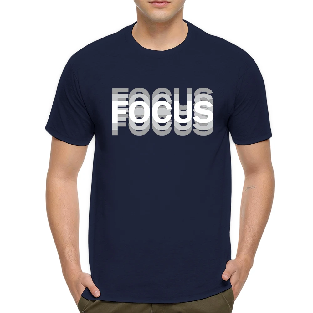 New Summer Mens 100% Cotton T Shirt Focus Vintage Geometric Layered Block Letter Print Breathable Short Sleeve Daily Wear