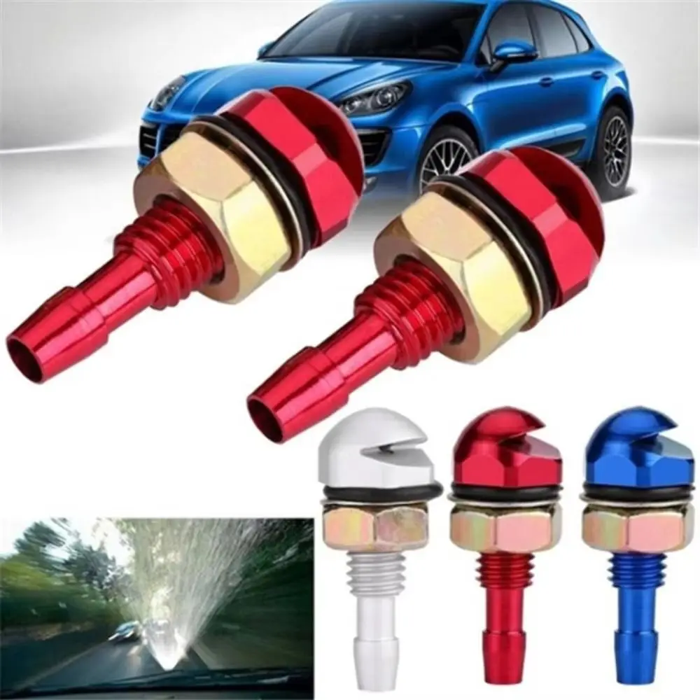 

2pcs Fan-Shaped Windshield Washer Nozzle Aluminum Alloy Universal Fit Washer Jet Nozzle Adjustable Outlet Durable Washer Sprayer
