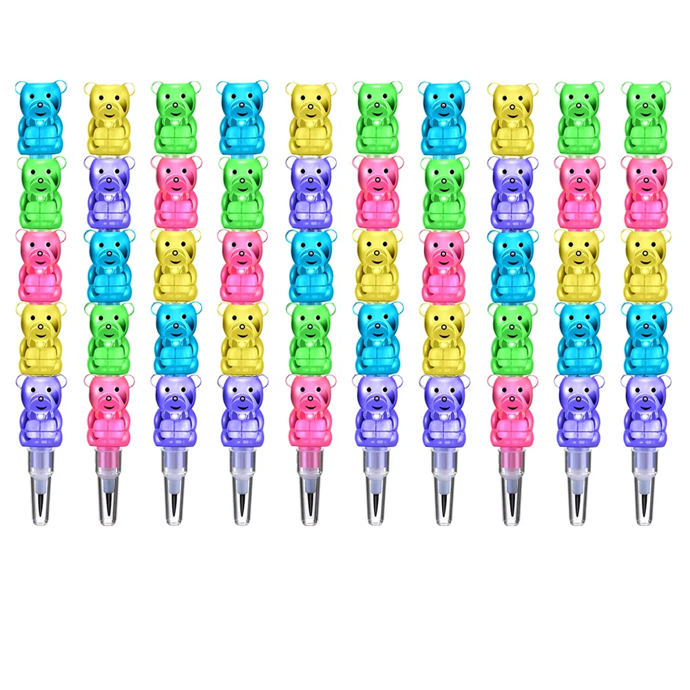 12 Pcs Pencil Bear Stackable Gift Pencils Shaped Stacking School Supplies Student