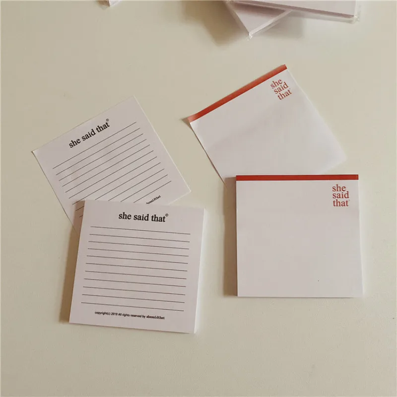 1pcs Simple Solid Color Line Sticky Notes Large Capacity Daily Message Sticky Notebooks Multi-function Memo Pad