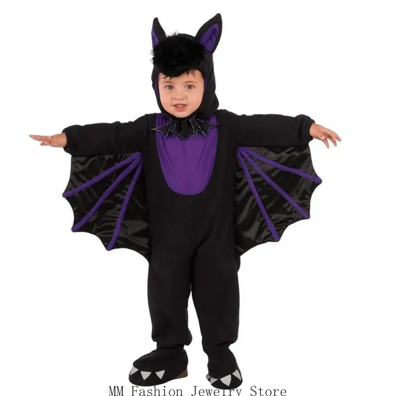 Kombinezon nietoperza ze skrzydłem Halloweenowy kostium diabła z kapeluszem Halloweenowy nietoperz Ubieranka Akcesoria dla D0UB