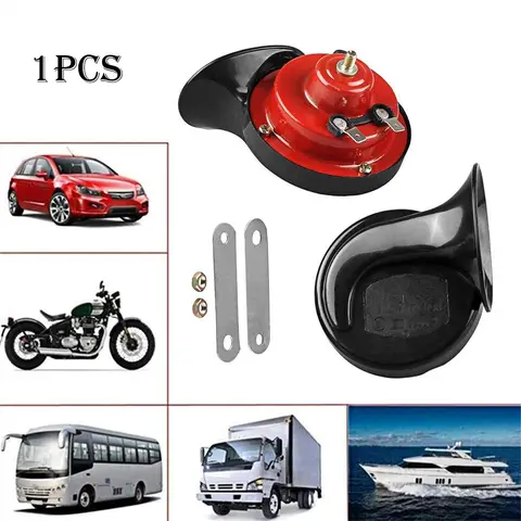 12V Air Horn Dual Tone Electric Snail Horn 120dB Snail Sound Horn Waterproof Car Warning Loudspeaker Motorcycle Car Accessories