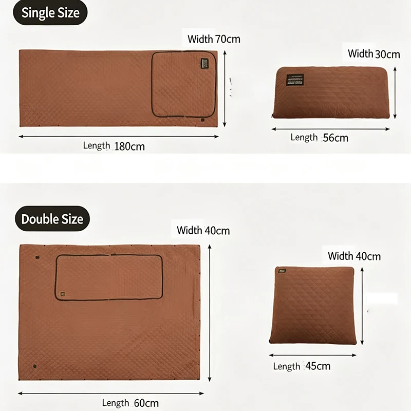 USB Electric Heating Blankets Heated Shawl Blanket For Winter Home Office Sofa Nap Outdoor Camping Sleeping Bag Pillow 2-In-1