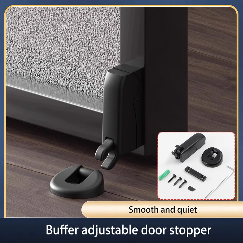 

SSOUIM No Need To Punch Hydraulic Buffer Damping Windproof Ground-Absorbing Silent Anti-Collision New Adjustable Door Stopper