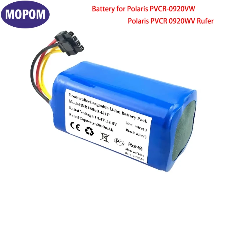 New 3500mAh/2800mAh Li-ion Battery 4ICR19/66 BONA18650-MF1 For Polaris PVCR-0920VW, Polaris PVCR 0920WV Rufer