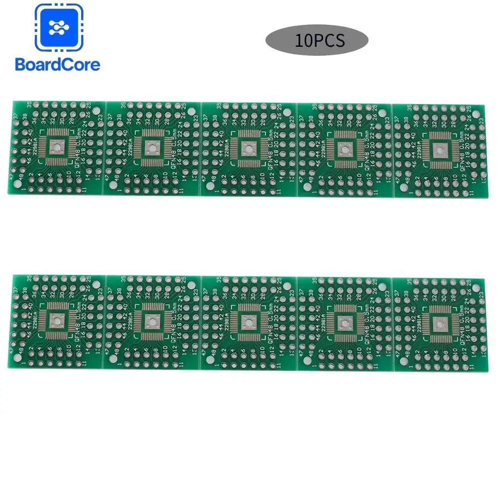 10 pièces 2.54 pas carte PCB HTQFP QFN48 à DIP48 QFN44 0.5MM QFP44 PQFP LQFP carte adaptateur SMT à DIP adaptateur plaque de convertisseur