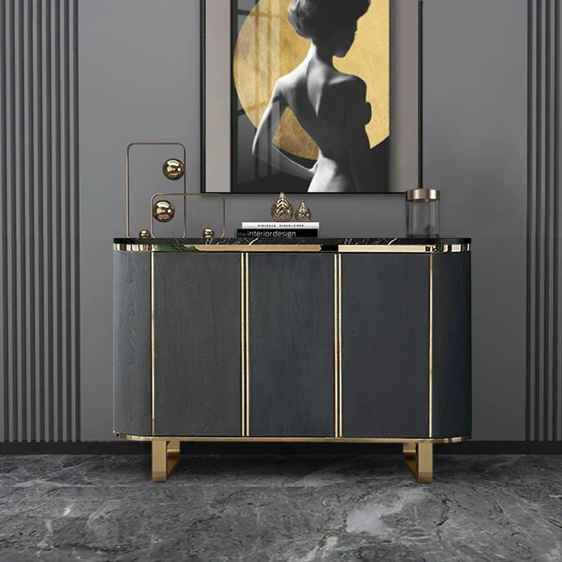 

Американский роскошный шкаф на крыльце, мраморный современный минималистичный шкаф для гостиной, прихожей, сервант для хранения из нержавеющей стали