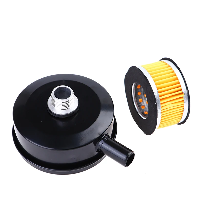 1Pc Black Iron Air Filter  Air Compressor 20mm Male Thread Canister Filte...