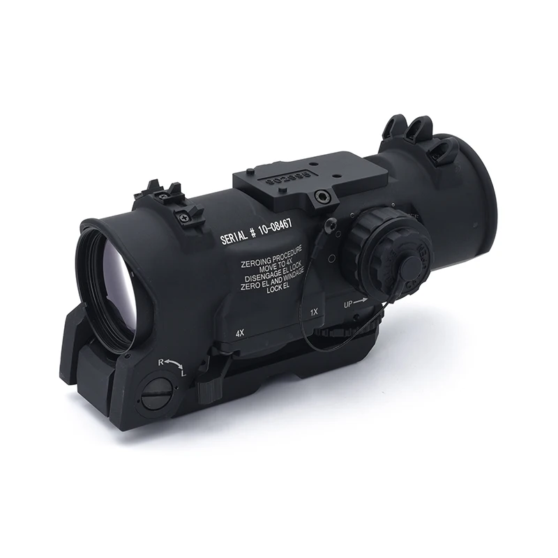 جديد 2024 DR 1-4x نطاق إضاءة أحمر ثابت مزدوج المجال مع علامات كاملة للصيد Airsoft BK/FDE