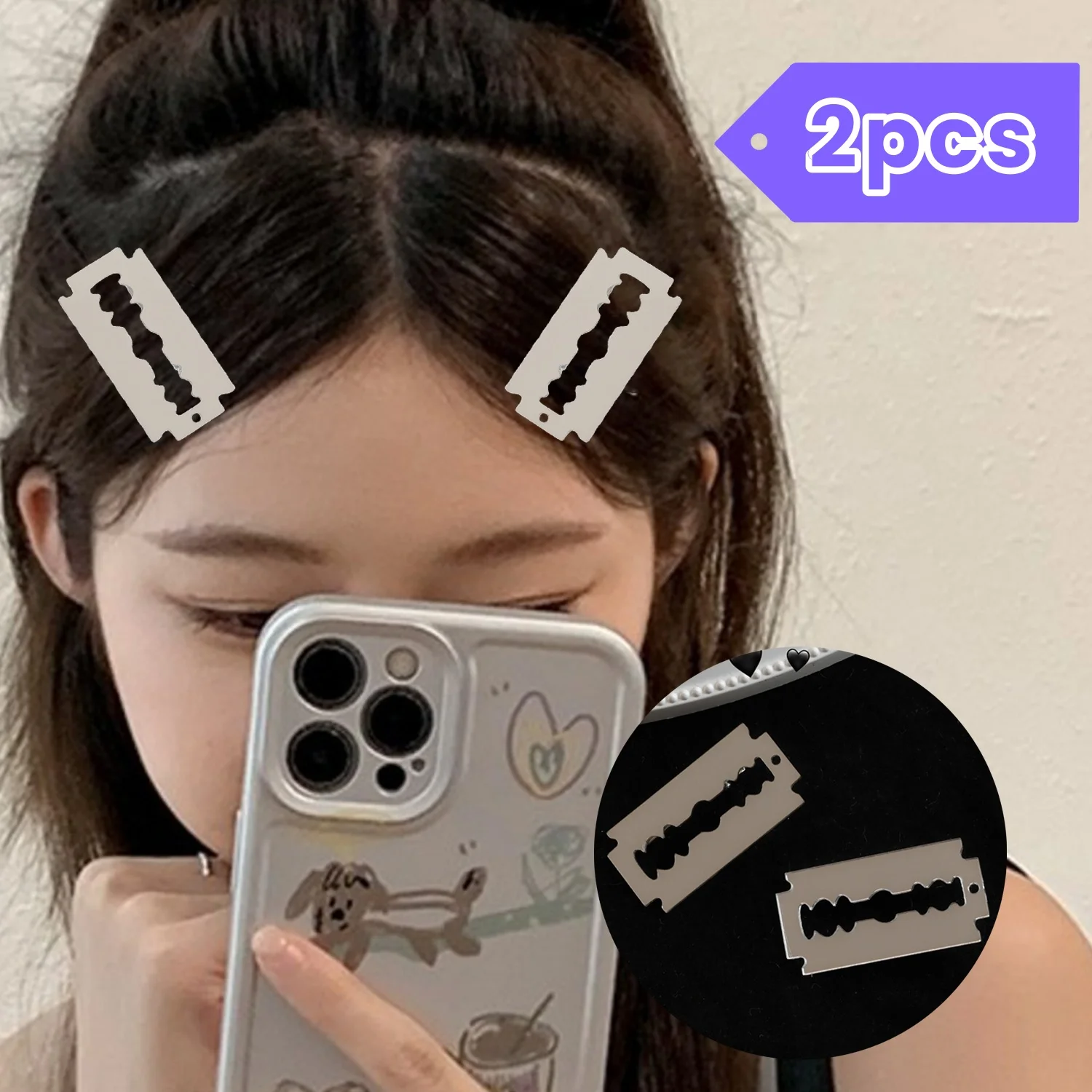 Funny Acrylic Simulated Blade Hairpins Lovely Hair Clips For Girls Headwear Small Duckbill Side Clip Hair Barrettes For Women